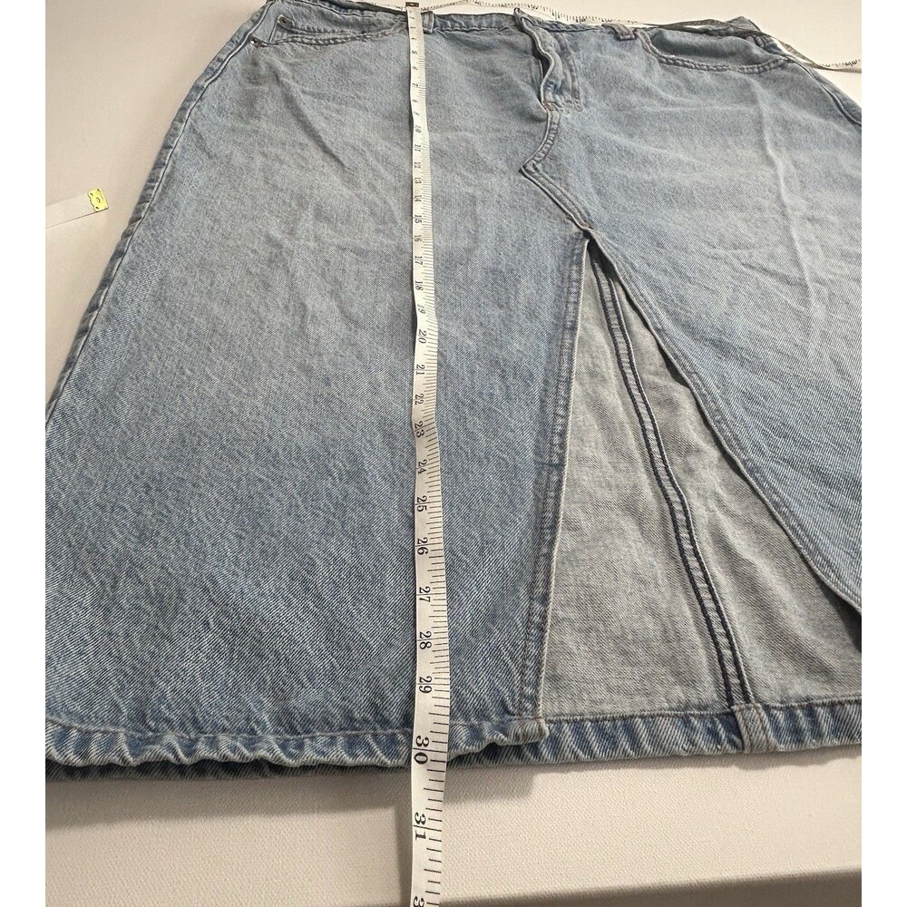 High Rise Denim Midi Jean Skirt Front Slit Abercrombie & Fitch Size 33/16 - Picture 6 of 8